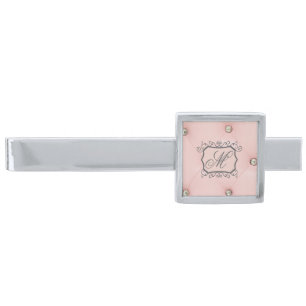 Diamond Bling Pink Tufted Leather Nail Tie Bar