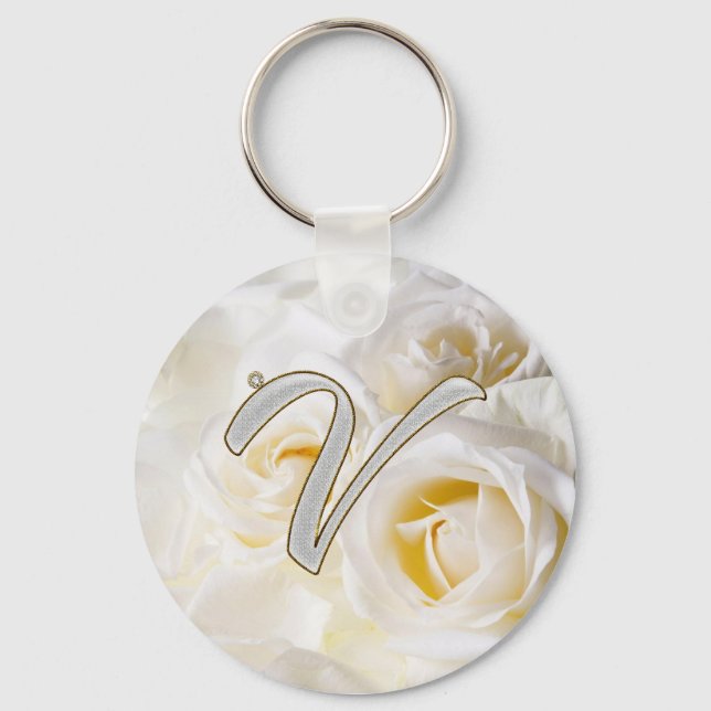 Diamond Bling V Keychain (Front)