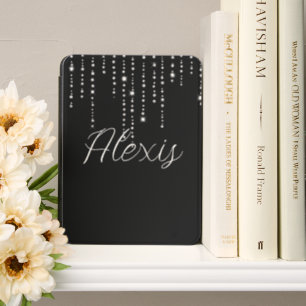 Diamond Bling with Custom Name on Black Kindle Cover