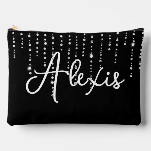 Diamond Bling With Name Accessory Pouch