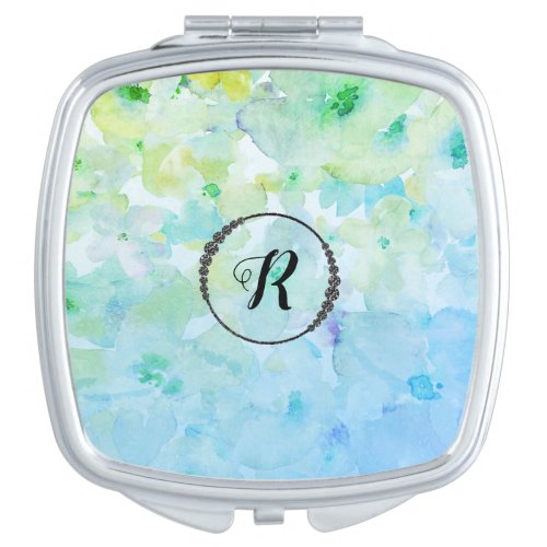  Diamond Blue Green Chic Popular Watercolor Compact Mirror