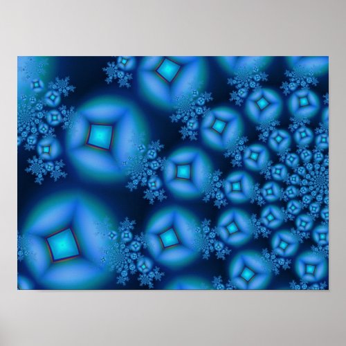 Diamond Blueberries Fine Fractal Art Poster