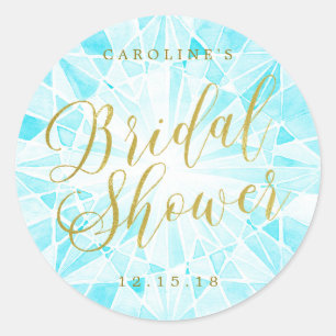 Diamond Bridal Shower Classic Round Sticker