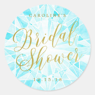 Diamond Bridal Shower Classic Round Sticker
