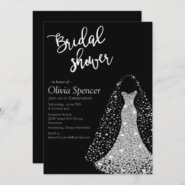 Diamond Bridal Shower Invitation (Front/Back)