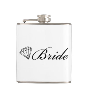 Diamond Bride Black Hip Flask