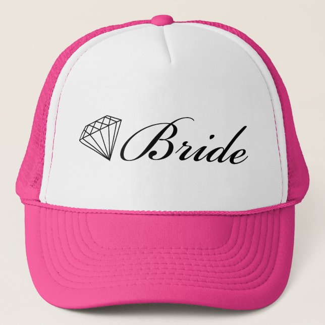 Diamond Bride Trucker Hat Black (Front)