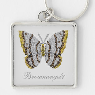 Diamond Butterfly Print Keychain