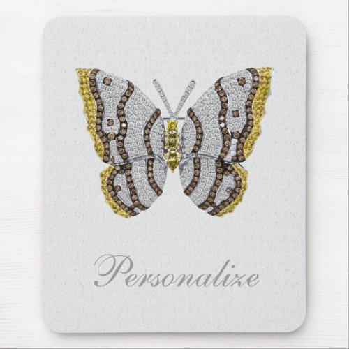 Diamond Butterfly Print Personalized Mousepad