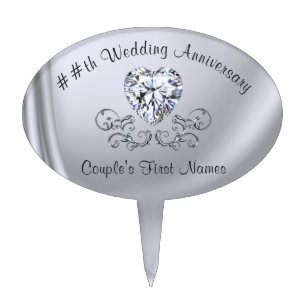 Diamond Cake Topper, Personalized for Anniversary Topper