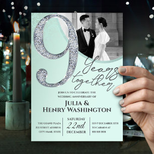 Diamond Calligraphy Wedding Anniversary  Invitation