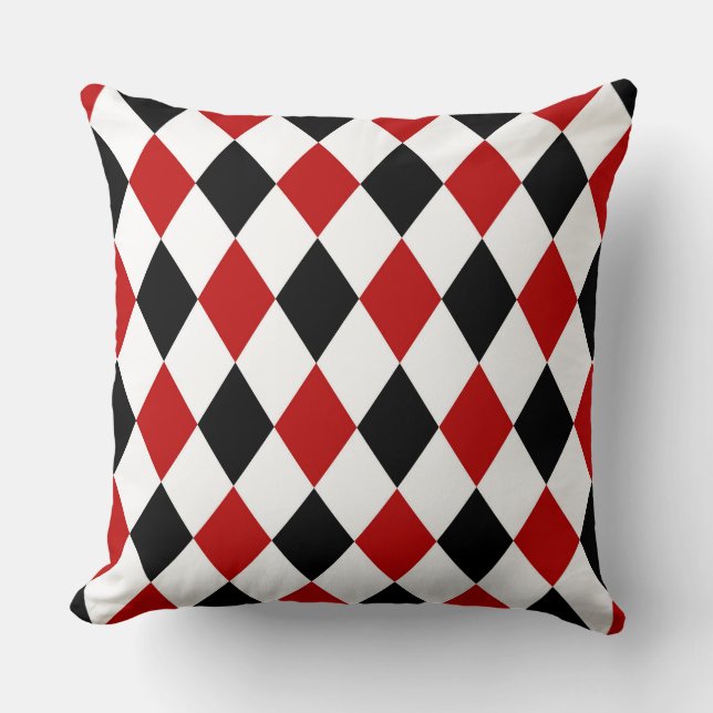 Diamond Casino pattern game room decor Throw Pillow (Front)