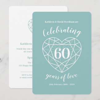 Diamond celebrating 60 years of love party invites