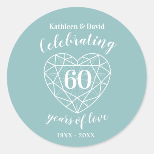 Diamond celebrating 60 years of love stickers