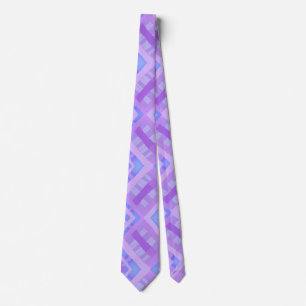 Diamond Check Patchwork - Lilac Blue 1 Neck Tie
