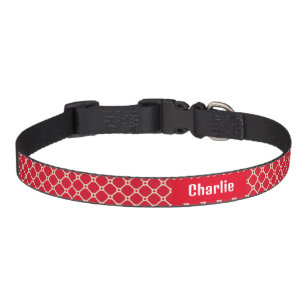 Diamond Checker with Bone Motif for Dog Custom  Pet Collar