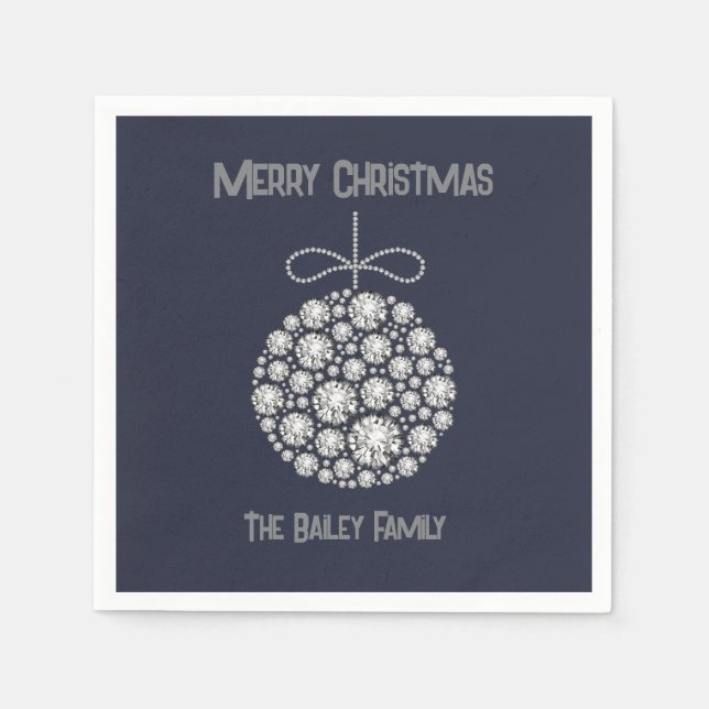 Diamond Christmas Ornament Napkins (Front)