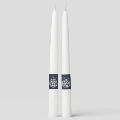 Diamond Christmas Ornament Pair of Taper Candles