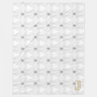 Diamond Circle White Fleece Blanket