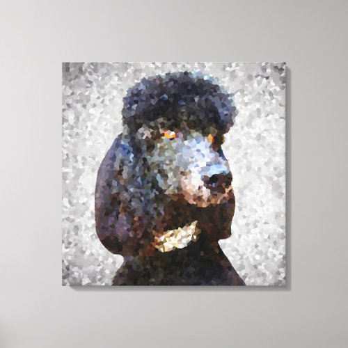 Diamond Collar Black Poodle Canvas Print