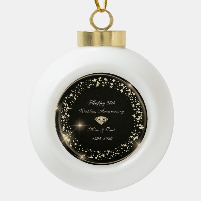 25th wedding anniversary christmas ornament