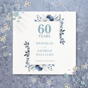 Diamond Country Floral 60th Wedding Anniversary  Napkins
