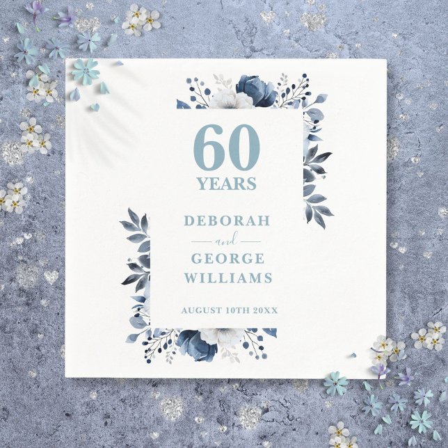Diamond Country Floral 60th Wedding Anniversary  Napkins (Diamond Country Floral 60th Wedding Anniversary Napkins)