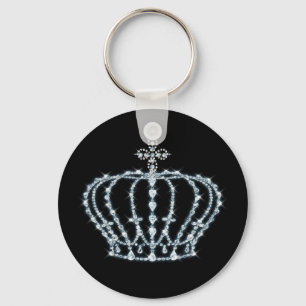 Diamond Crown Button Keychain