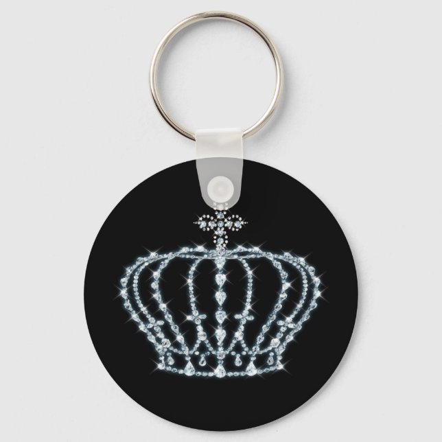 Diamond Crown Button Keychain (Front)