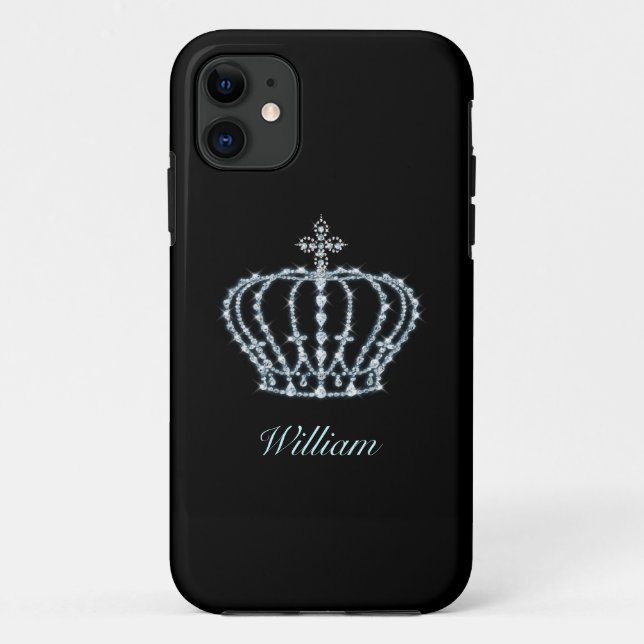 Diamond Crown Customizable  iPhone Case (Back)