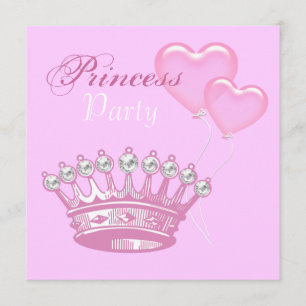 Diamond Crown Princess Birthday Party invitation