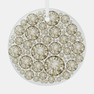 Diamond Crusted Solitaires Glass Ornament