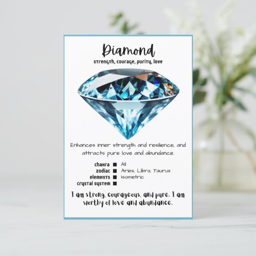 Diamond Crystal Meaning Card