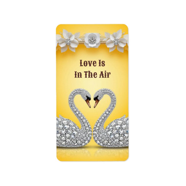 Diamond Crystal Swans Romantic Warm Scene Label (Front)