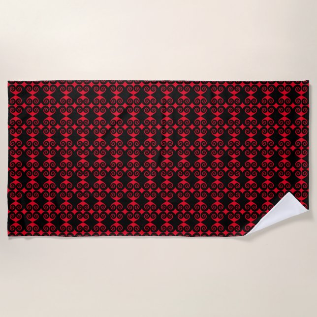 Diamond Curl Pattern Beach Towel (Front)