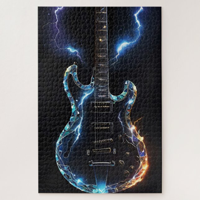 Diamond Cut Electric Guitar Jigsaw Puzzle (Vertical)