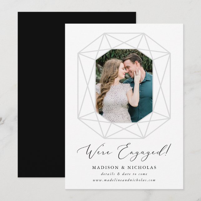 Diamond Cut Photo Engagement Announcement (Front/Back)