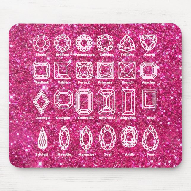 Diamond Cuts_Glitter_pink Mouse Pad (Front)
