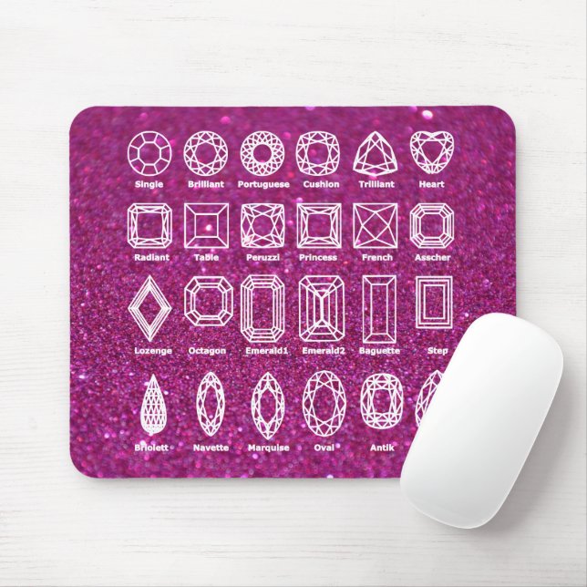 Diamond Cuts_Glitter_violet Mouse Pad (With Mouse)