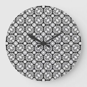 Diamond Cutter Black and White Wall Clock