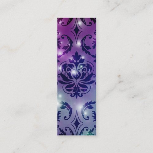 Diamond Damask, FAIRY LIGHTS in Plum &amp; Blue Business Card Templates