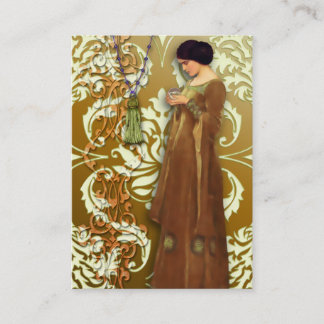 Diamond Damask, FASCINATION in Gold & Cream Business Card