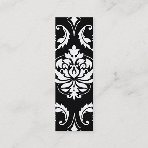 Diamond Damask in White on Black Business Cards