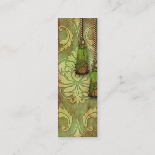 Customizable Diamond Damask, MOROCCO in Red and Chartreuse Business Card Template