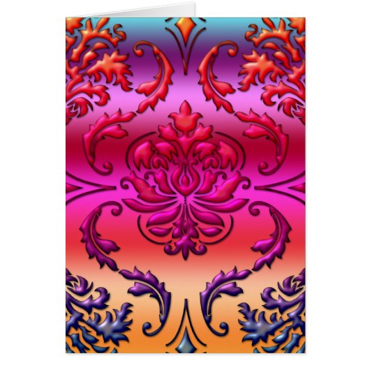 Diamond Damask, Reverse Rainbow Fade #5 Cards (Front)