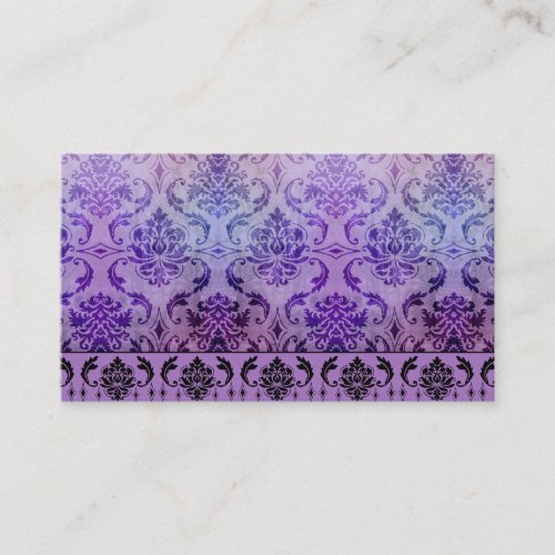 Diamond Damask, SHADOWS and FOG in Purple Business Card Templates