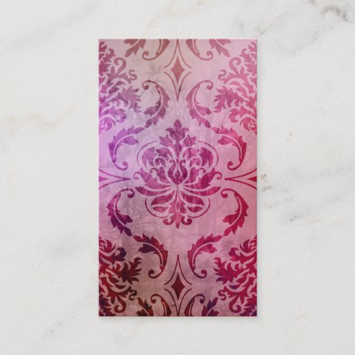 Customizable Diamond Damask, Shadows and Fog, Raspberry &amp; Pink Business Card Template