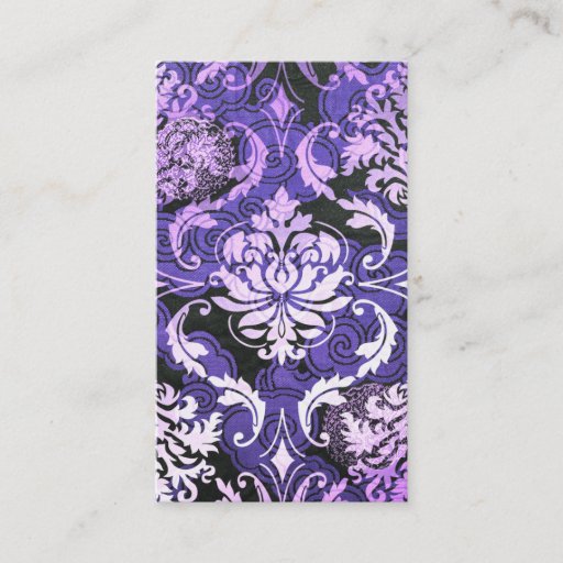 Customizable Diamond Damask, SHANGHAI in Purple Business Card Template
