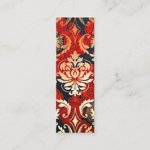 Customizable Diamond Damask, SHANGHAI in Red Business Card Templates