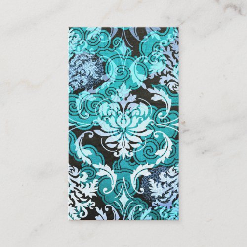 Diamond Damask, Shanghai in Teal and Light Blue Business Card Template